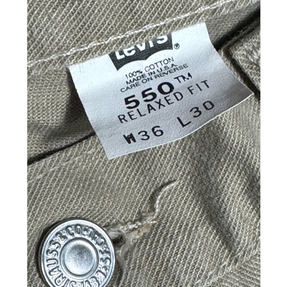Levi's 550 Beige Relaxed‎ Fit Jeans W36 L30 - Picture 4 of 6